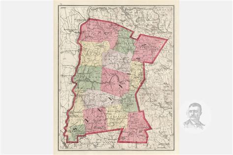 Vintage Sullivan County NH Map 1877 Old New Hampshire Map | Etsy