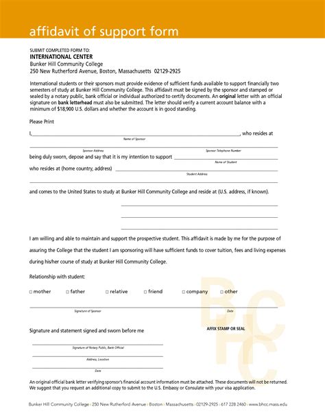 Affidavit Of Support Sample Letter For Immigration