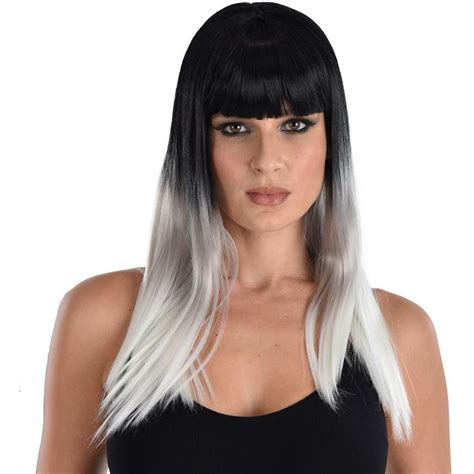 Black And White Ombre Wig With Bangs Party City