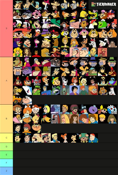 My Good Hanna Barbera Cartoon Characters Tier List By Darkwinghomer On