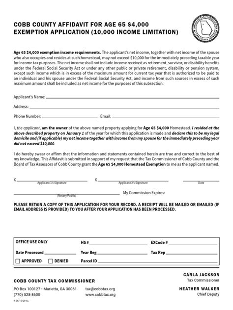 Age 65 Homestead Exemption Application Pdf