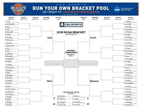 Cbs Printable Bracket - Best Printable Resources