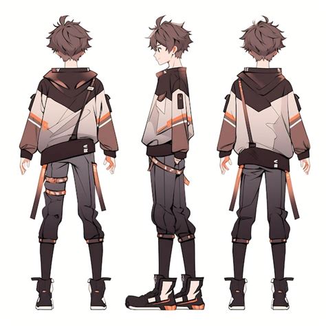 Premium Photo | Trendy Anime Boy Character Turnaround Concept Art Sheet ...