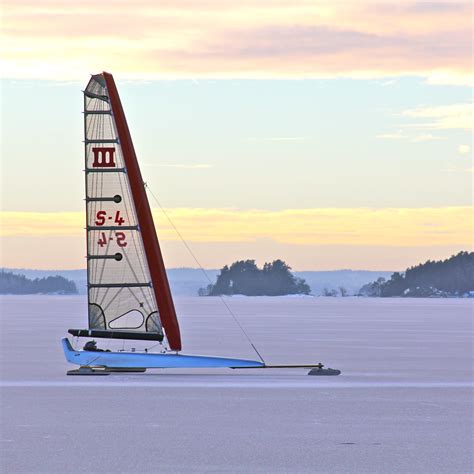 Iceyacht At Sunset Lake Mj Rn Hans Nerstu Flickr