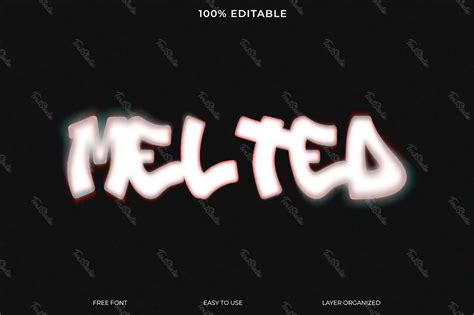 Melted Blurry Graffiti Font Style Text Effect Free Photoshop PSD File