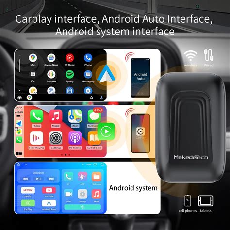 Mekedetech Adaptador Inal Mbrico Carplay Y Android Auto Carplay