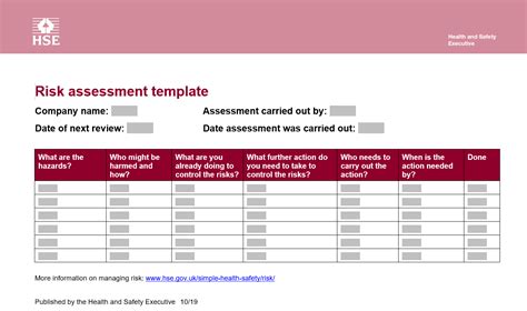 Hse Pregnancy Risk Assessment Template