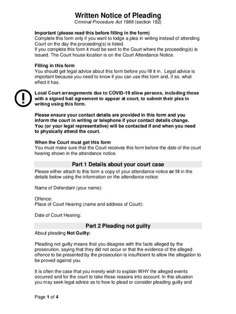 Fillable Online Written Notice Of Pleading Form Doc Written Notice Of