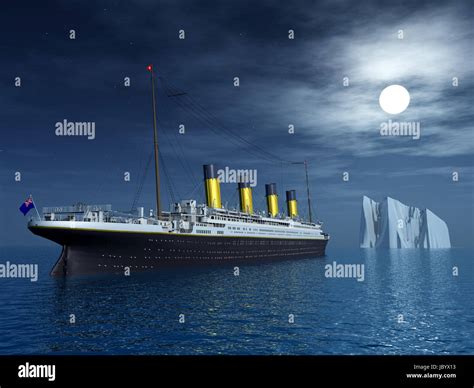 Titanic Hitting The Iceberg And Sinking