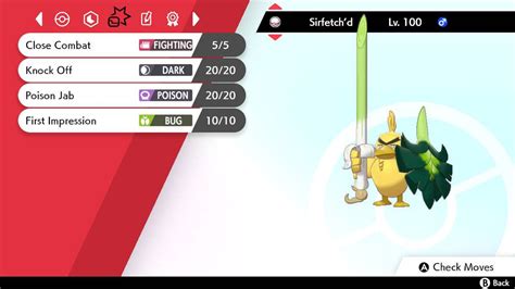 Pokemon Sword and Shield Ultra Shiny Sirfetch’d 6IV-EV Trained ...