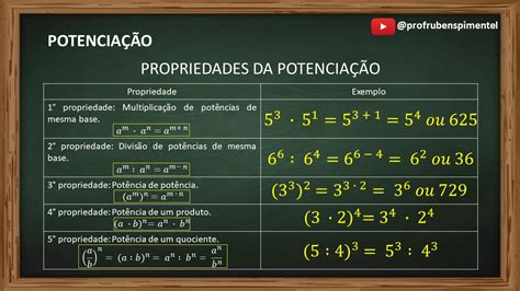 Aula Potencia O Propriedades Da Potencia O Rubens Pimentel