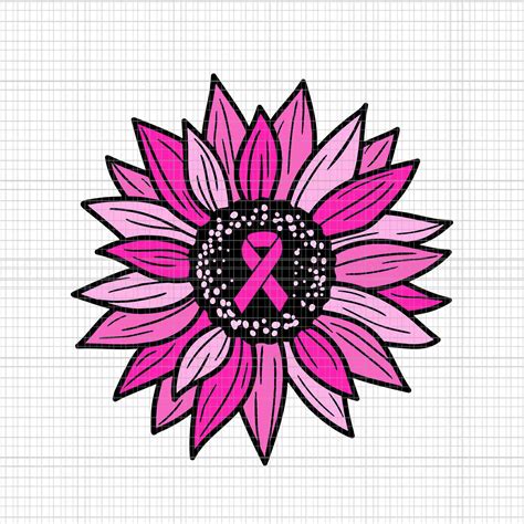 Pink Ribbon Sunflower Breast Cancer Awareness Svg Pink Ribb Inspire