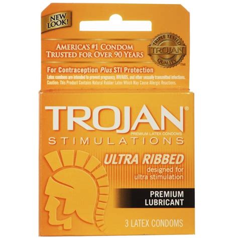 Trojan Ultra Ribbed Condoms Pack Romance Products Vibrators