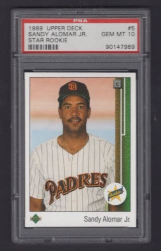 Upper Deck Star Rookie Card Sandy Alomar Jr Rc Graded Psa