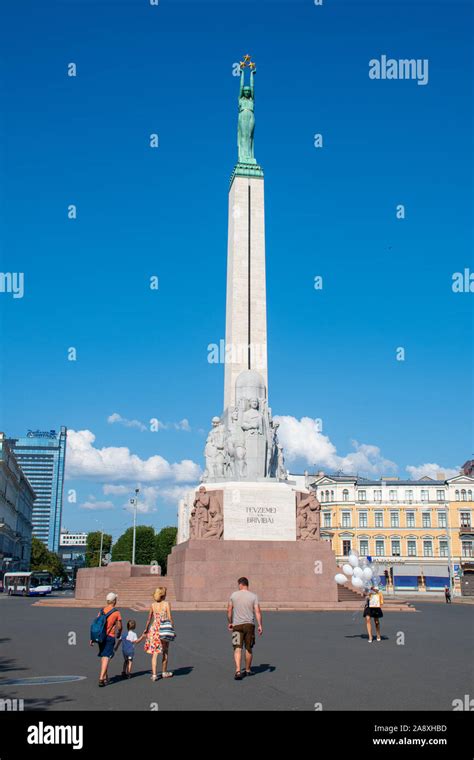 The Freedom Monument In Riga Latvia Honouring Soldiers Killed During The Latvian War Of