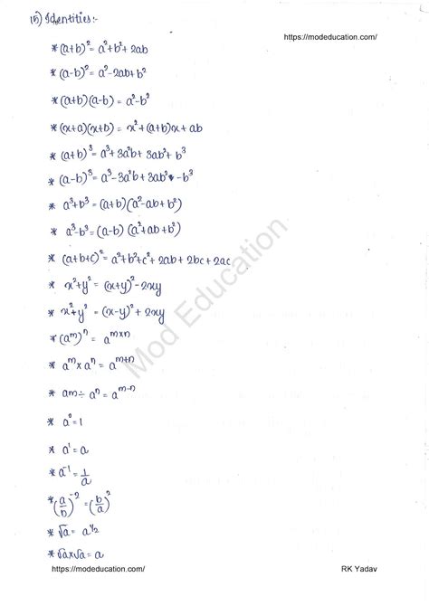 An Exercise Sheet With The Formulas For Two Different Types Of Numbers