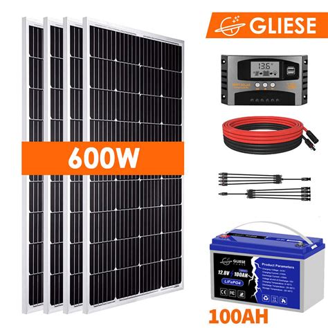 600W Solaranlage Komplettpaket Solarpanel Inselanlage Solarmodul RV Mit