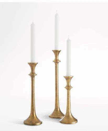 Gold Polish Powder Coated Aluminium Candle Holders For Home Decor At