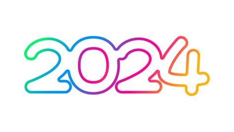 2024 Feliz Novo Ano Colorida Texto Logotipo Tipografia Projeto Conceito