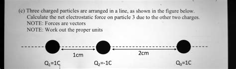 C Three Charged Particles Are Arranged In A Line As Shown In The