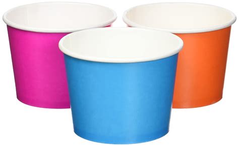 Perfectware 12 Ounce Assorted Colors Ice Cream Paper Cups