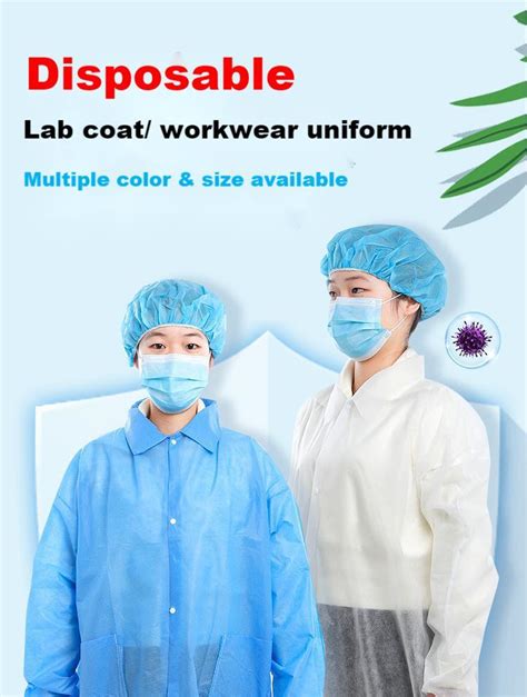 Manufacturer Disposable Non Woven Lab Coat Chemical Resistant