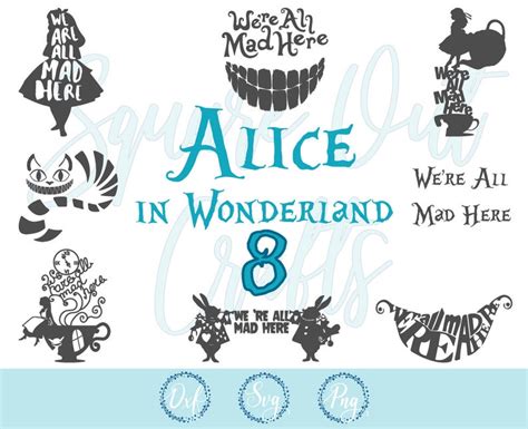 Alice In Wonderland Svg Files For Silhouette Cameo Or Cricut Etsy Canada