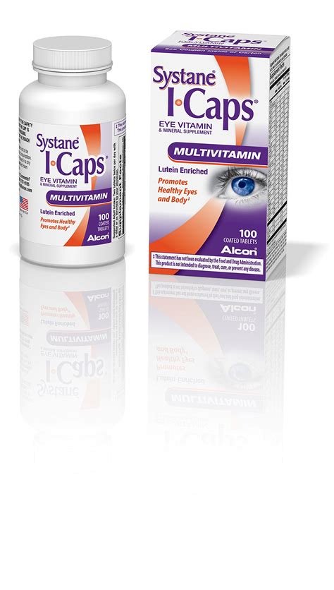 Systane Icaps Alcon Multivitamin Eye Vitamins 100 Coated Tablets Exp 10