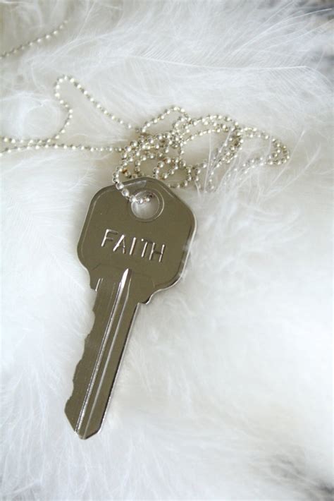 Silver Stamped Key Necklace Customization Necklace Word Etsy