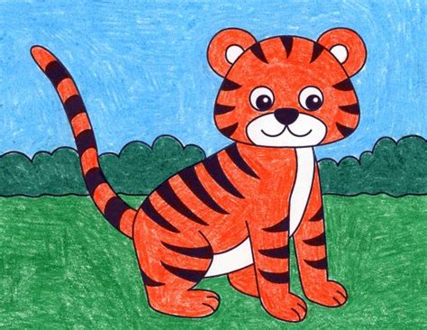 How to Draw an Easy Tiger · Art Projects for Kids