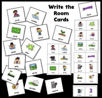 Three Letter Blends Str Spr Scr Spl Squ Thr Write The Room Worksheets