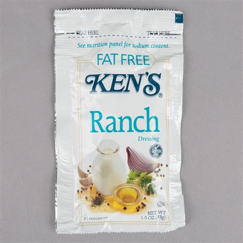 Kens Foods 15 Oz Fat Free Ranch Dressing Packet 60case