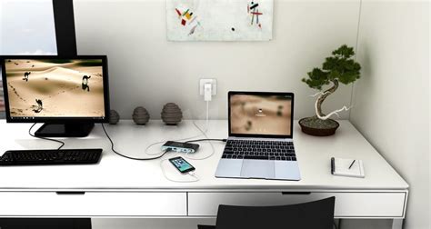 Ergonomic desk setup with laptop and monitor + Buy - Arad Branding