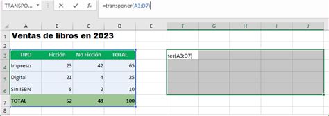 LA FUNCIÓN TRANSPONER EN EXCEL EXCELFULL