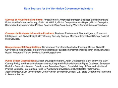 Ppt The Worldbank Worldwide Governance Indicators Powerpoint