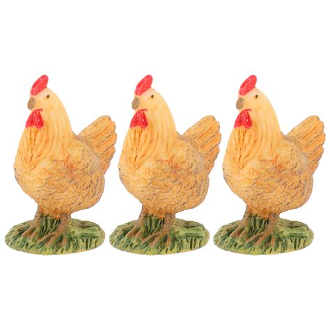 Eease Resin Hen Statues Chicken Sculpture Fairy Chicken Figurine Easter