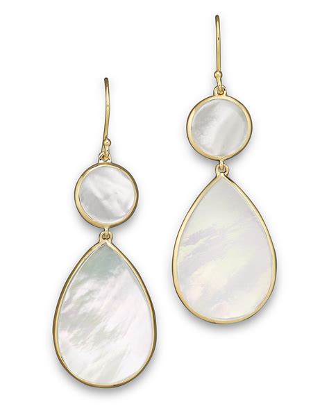 Ippolita 18k Gold Polished Rock Candy 2 Drop Earrings In Mother Of