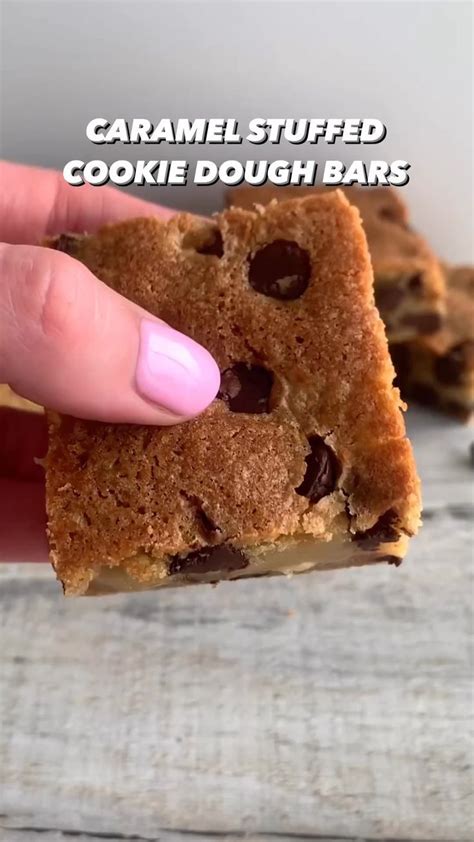 Gooey Caramel Stuffed Cookie Bars 😍 Video Easy Desserts Sweet