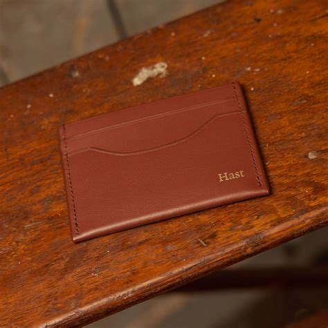 Brown Smooth Leather Card Holder Hast Hast Paris