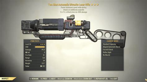 3 Two Shot Ultracite Laser Rifle 50 Vats Crit [movement] Fallout 76 Pc Buy Fallout 76