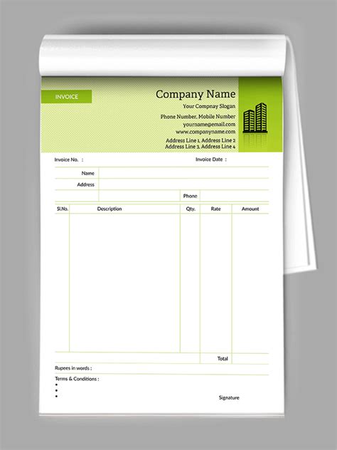 Bill Book Invoice Designs