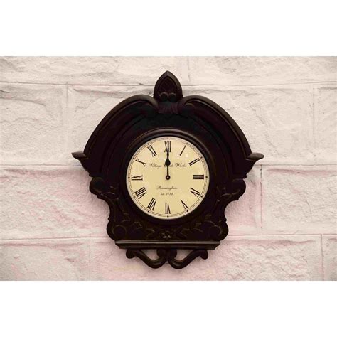 Antique Style Wooden Made Brown Wall Clock - RichesM