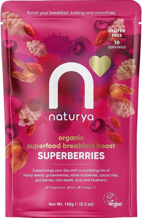 Naturya Organic Superberries Breakfast Boost Nutrient Rich Hemp Goji