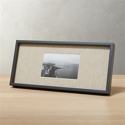 Gallery Black 4x6 Picture Frame With Linen Mat CB2