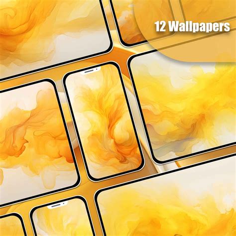 Abstract Wallpaper Yellow Wallpaper Mobile Lockscreen Desktop - Etsy