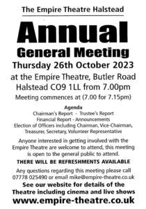 Empire Theatre Annual General Meeting - Halstead Town Council