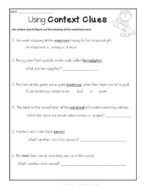 38 Interesting Context Clues Worksheets Kitty Baby Love