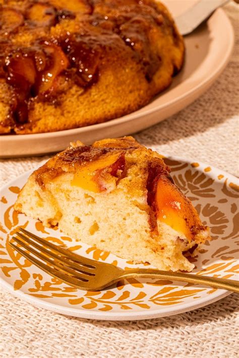 Peach Upside Down Cake Recipe College Housewife