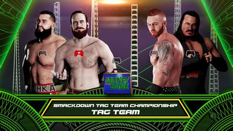 WWE 2k18 Tag Team Championship Rusev Aiden English Vs Heath Slater