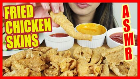 Asmr 🍗🍗🍗 Fried Chicken Skin With Dipping Sauces Extreme